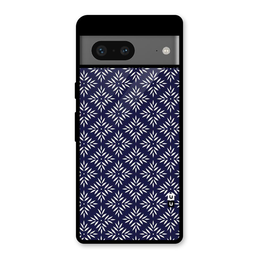 White Petals Pattern Glass Back Case for Google Pixel 7