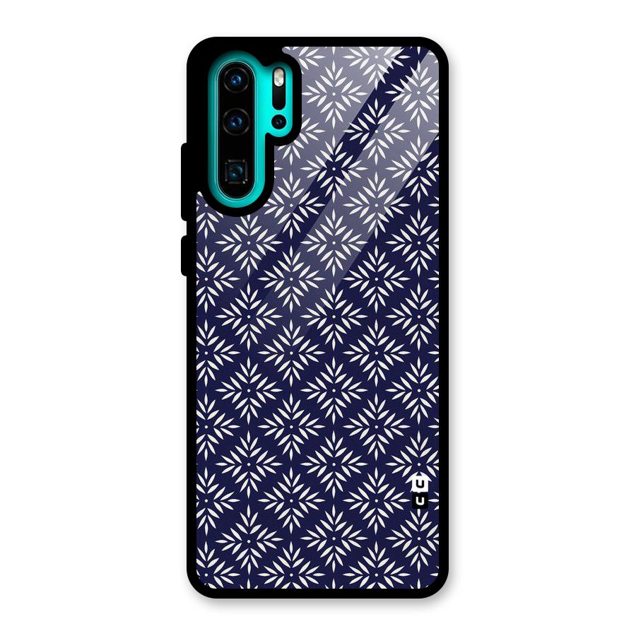 White Petals Pattern Glass Back Case for Huawei P30 Pro