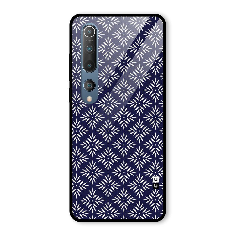 White Petals Pattern Glass Back Case for Mi 10
