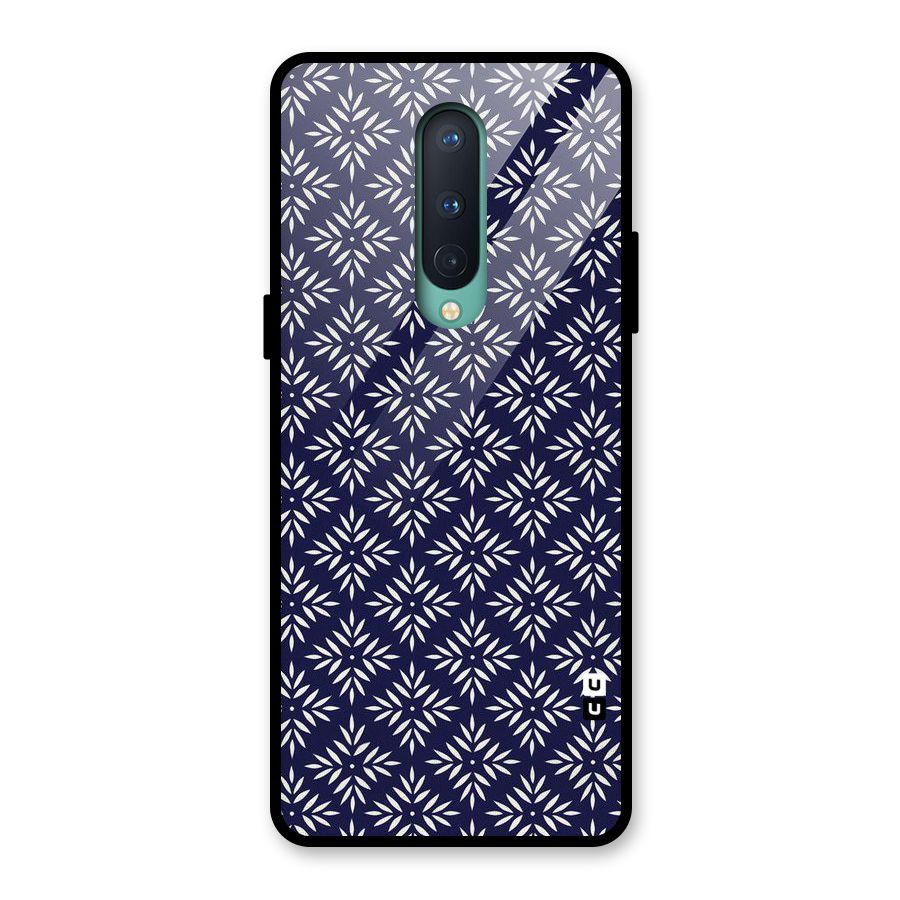 White Petals Pattern Glass Back Case for OnePlus 8