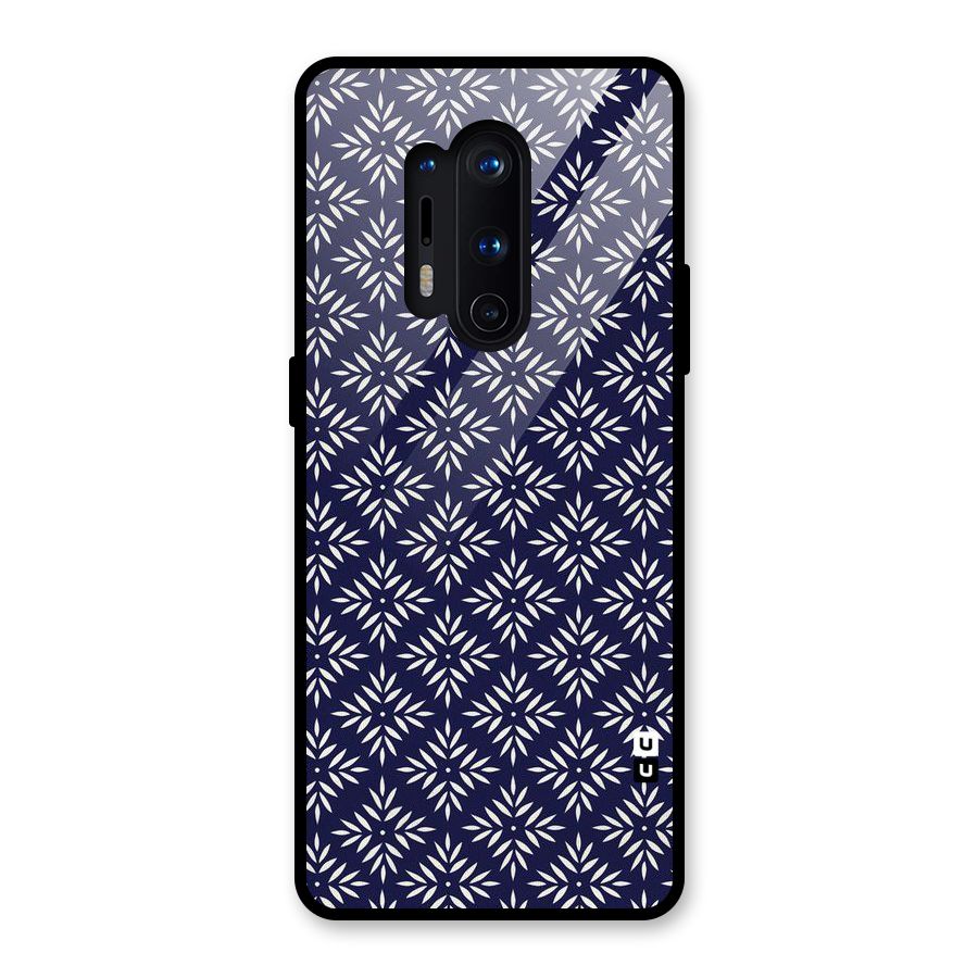 White Petals Pattern Glass Back Case for OnePlus 8 Pro