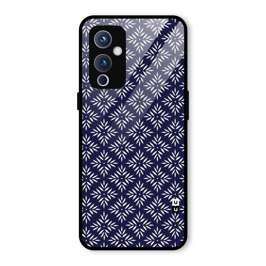 White Petals Pattern Glass Back Case for OnePlus 9