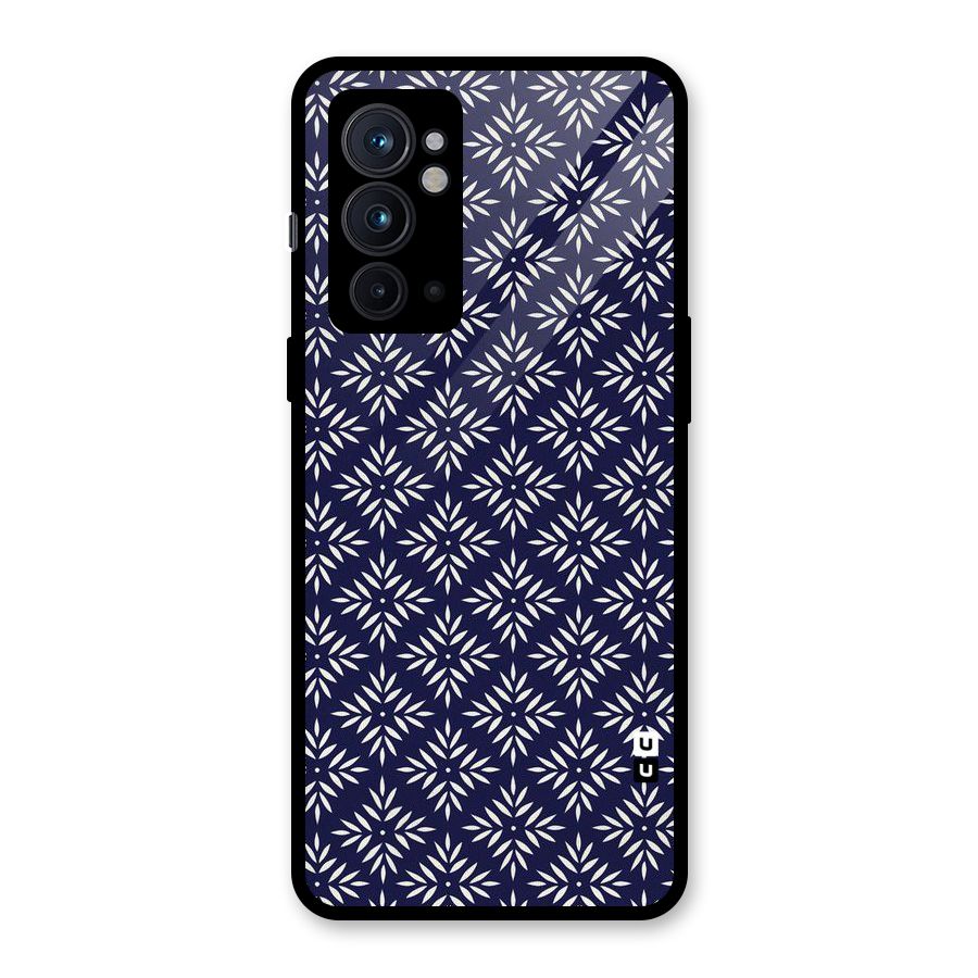 White Petals Pattern Glass Back Case for OnePlus 9RT 5G