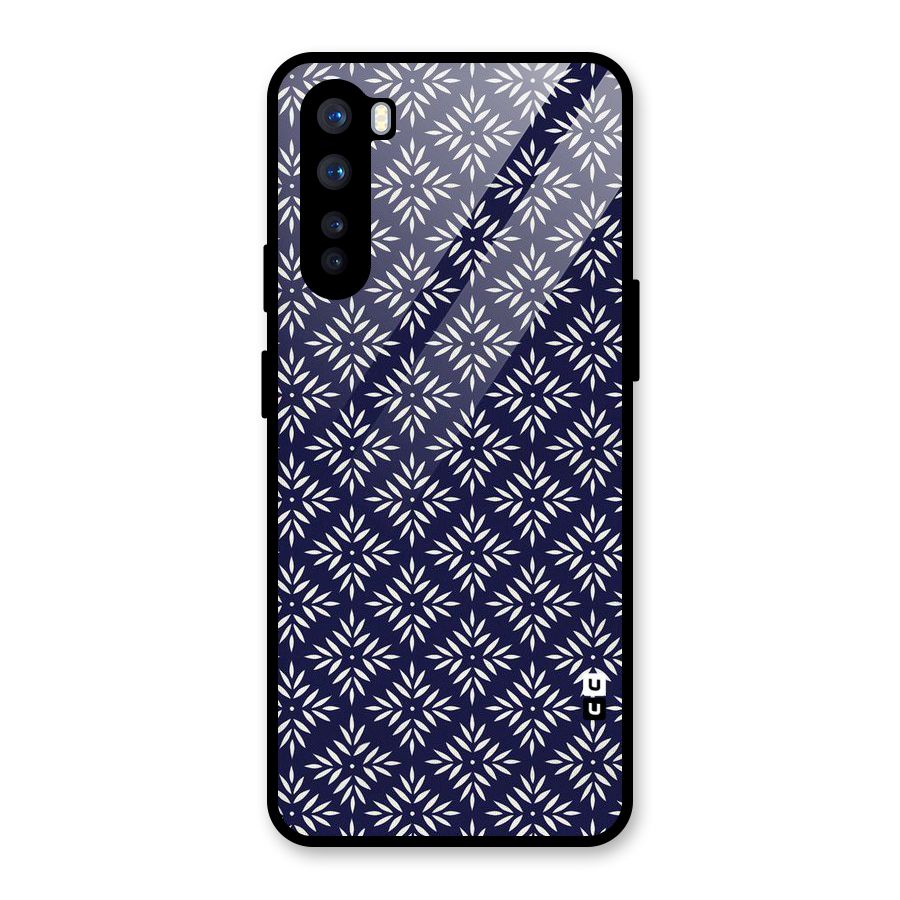 White Petals Pattern Glass Back Case for OnePlus Nord
