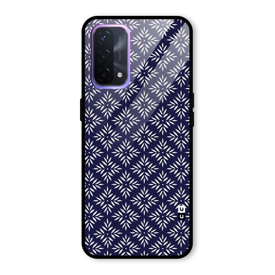 White Petals Pattern Glass Back Case for Oppo A74 5G