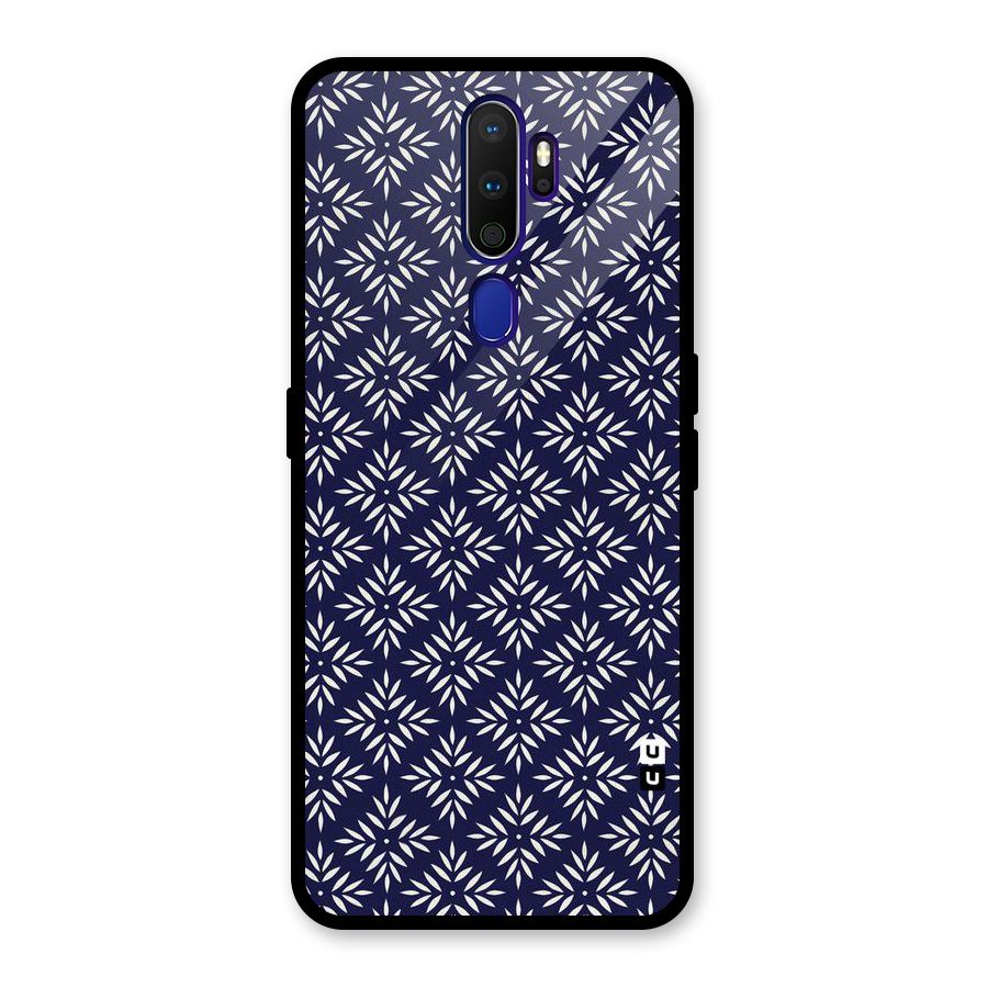 White Petals Pattern Glass Back Case for Oppo A9 (2020)