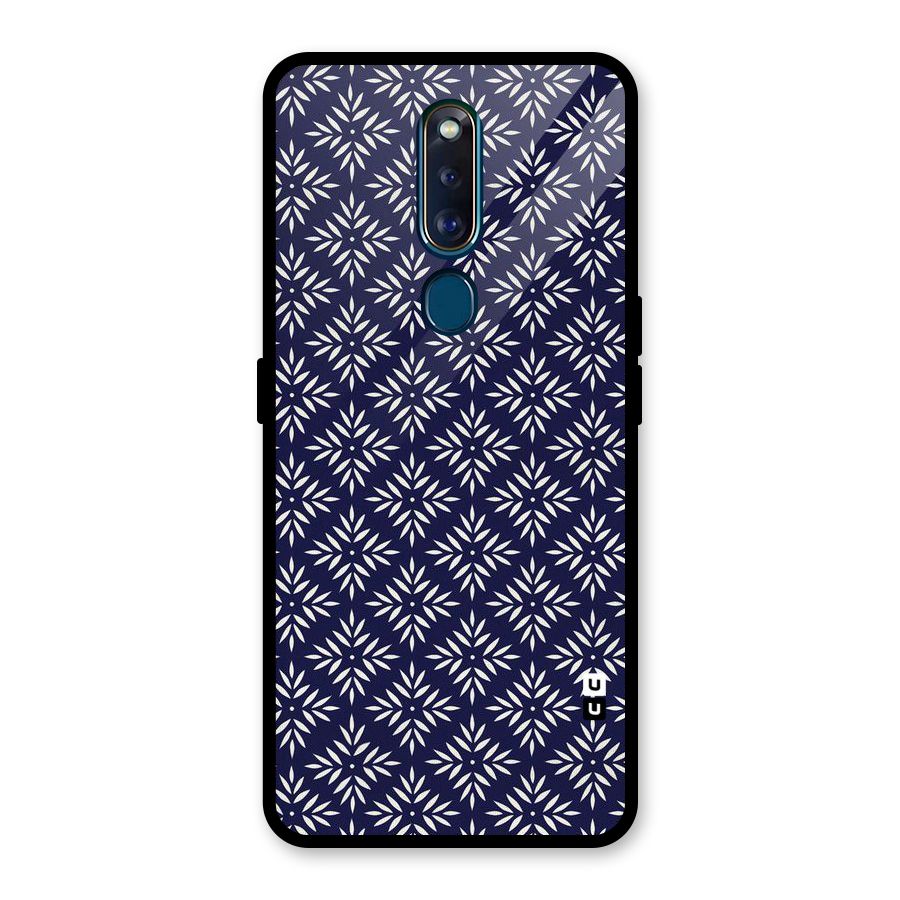 White Petals Pattern Glass Back Case for Oppo F11 Pro