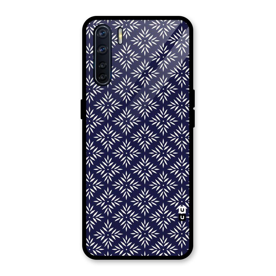 White Petals Pattern Glass Back Case for Oppo F15