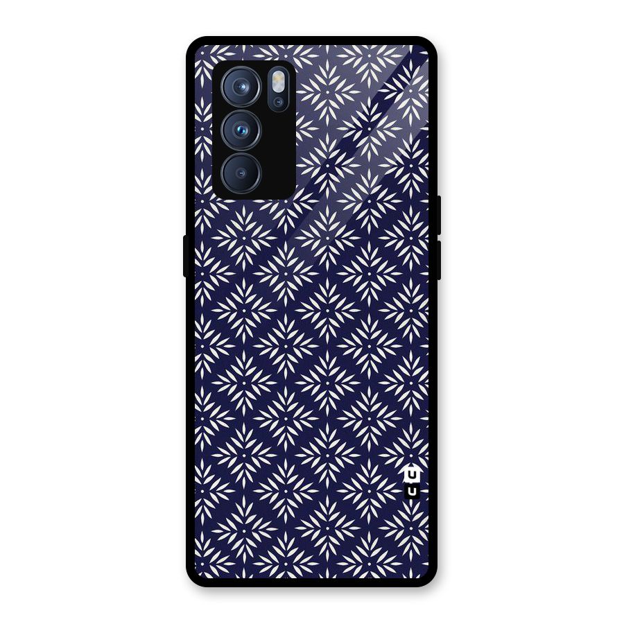 White Petals Pattern Glass Back Case for Oppo Reno6 Pro 5G