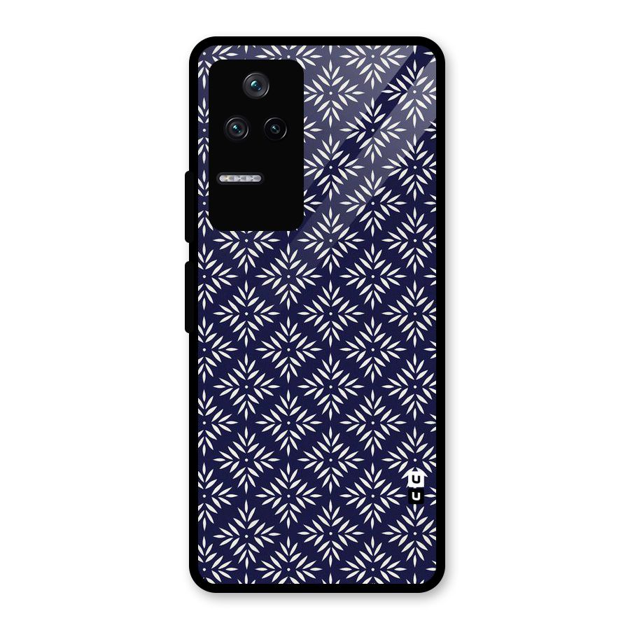 White Petals Pattern Glass Back Case for Poco F4 5G