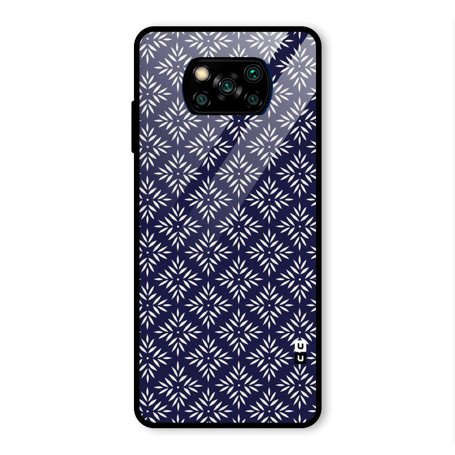 White Petals Pattern Glass Back Case for Poco X3 Pro