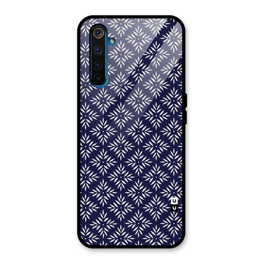 White Petals Pattern Glass Back Case for Realme 6 Pro