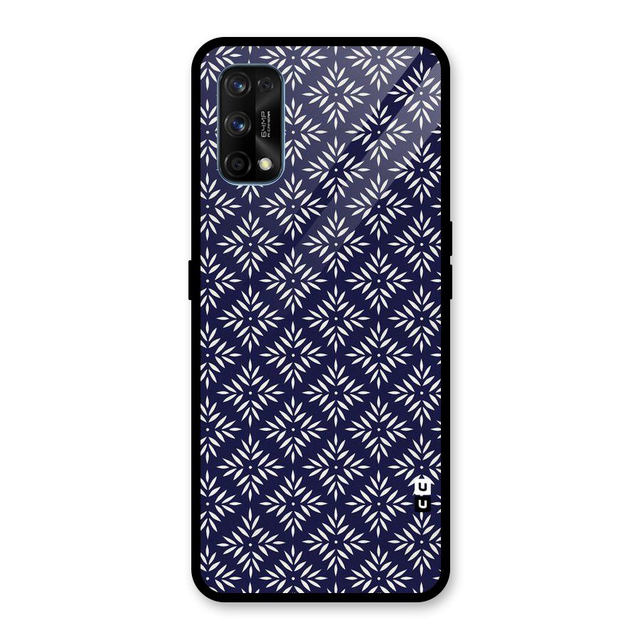 White Petals Pattern Glass Back Case for Realme 7 Pro