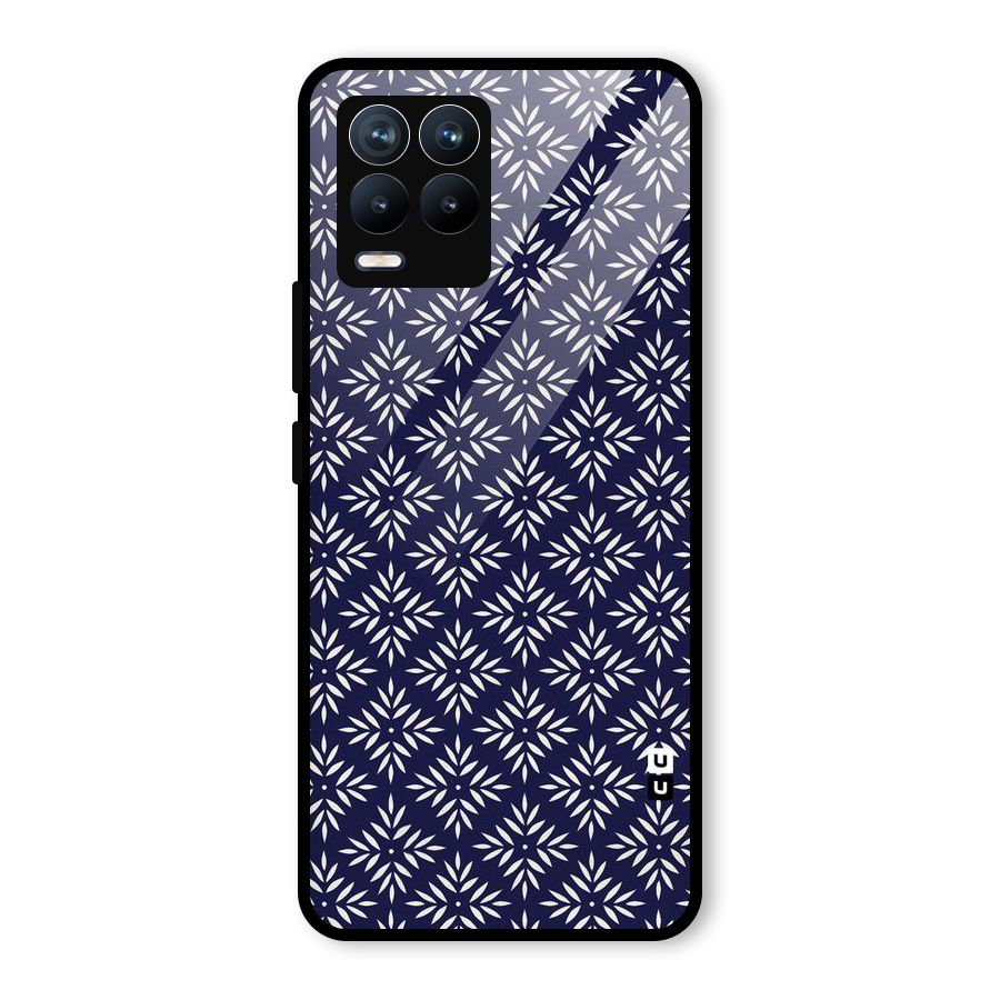 White Petals Pattern Glass Back Case for Realme 8 Pro