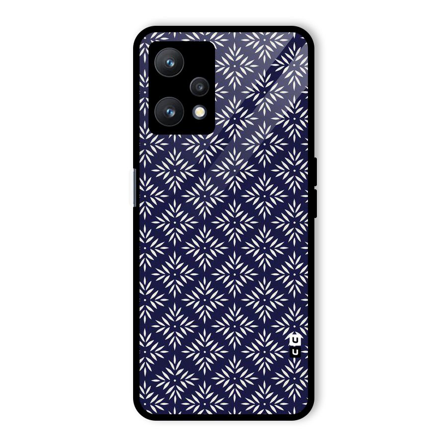 White Petals Pattern Glass Back Case for Realme 9 Pro 5G
