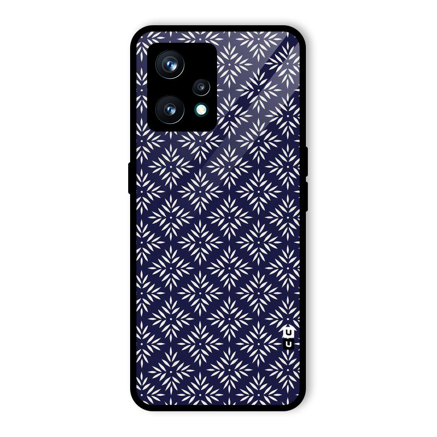 White Petals Pattern Glass Back Case for Realme 9 Pro Plus 5G