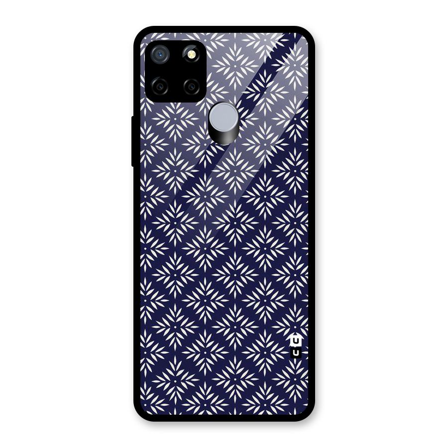 White Petals Pattern Glass Back Case for Realme C12