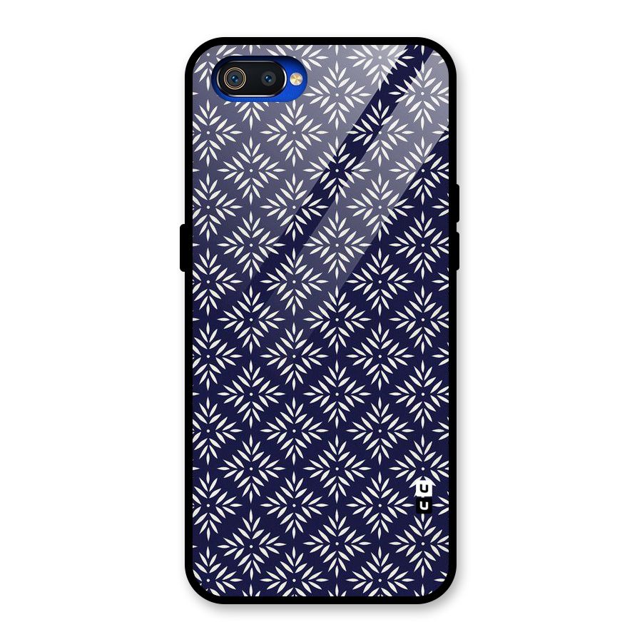 White Petals Pattern Glass Back Case for Realme C2