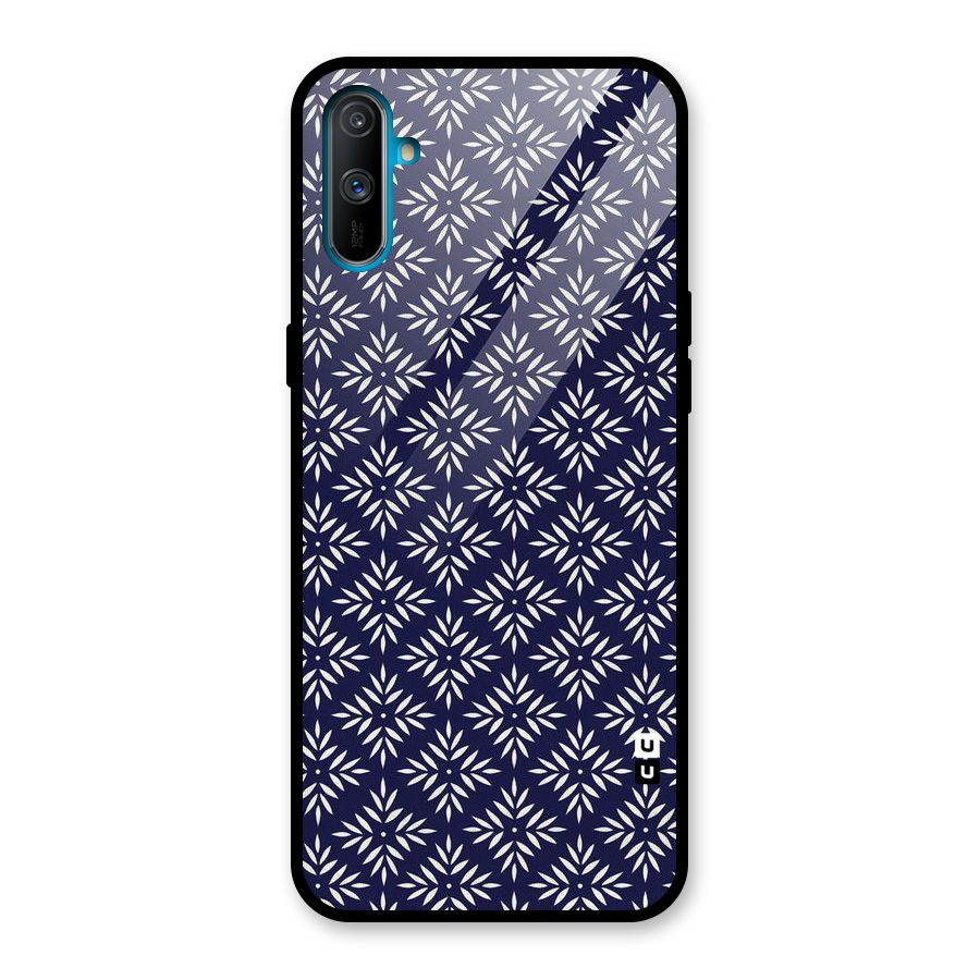 White Petals Pattern Glass Back Case for Realme C3