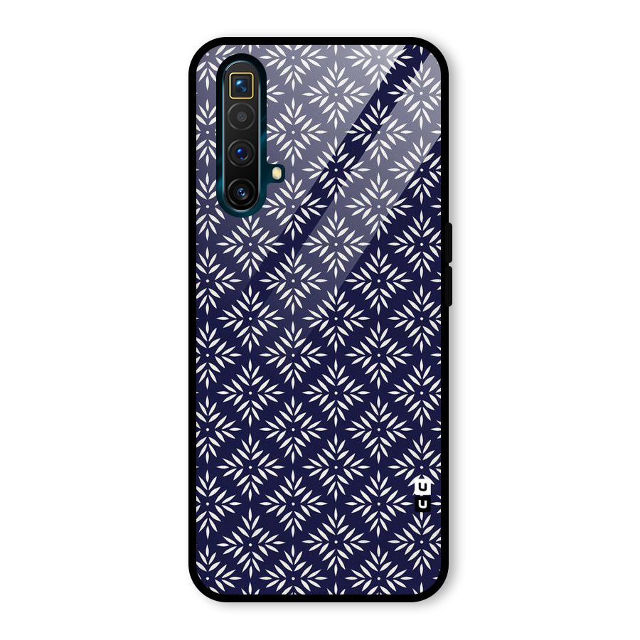 White Petals Pattern Glass Back Case for Realme X3