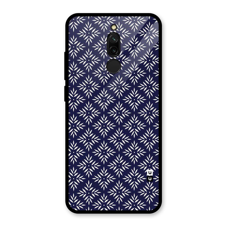 White Petals Pattern Glass Back Case for Redmi 8