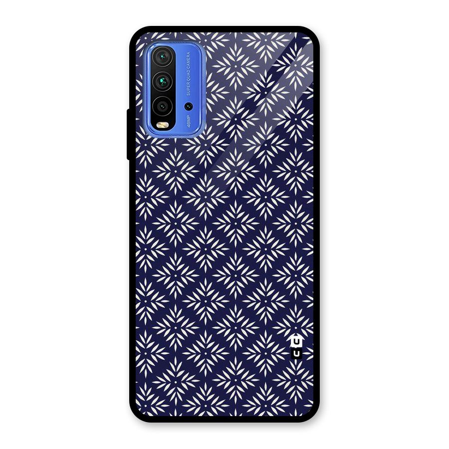 White Petals Pattern Glass Back Case for Redmi 9 Power