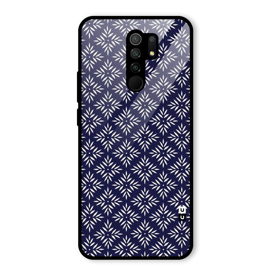 White Petals Pattern Glass Back Case for Redmi 9 Prime