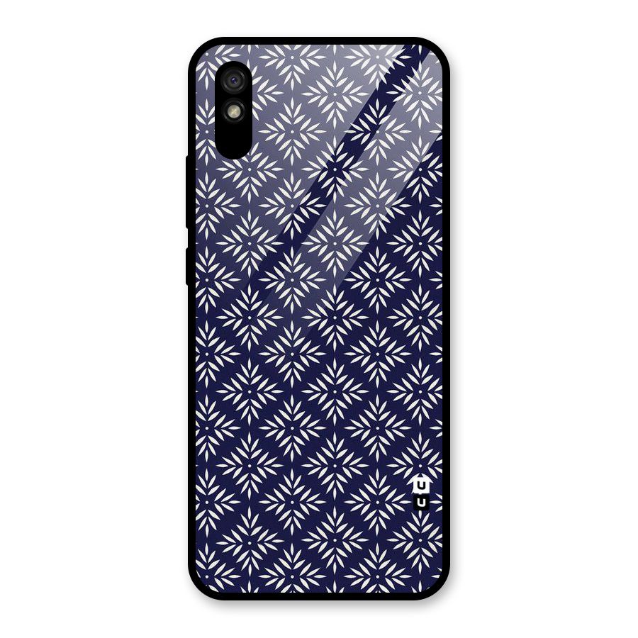 White Petals Pattern Glass Back Case for Redmi 9i