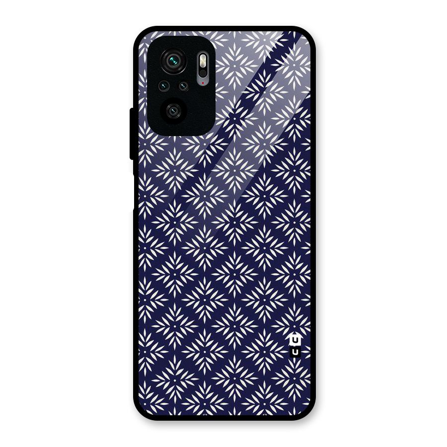 White Petals Pattern Glass Back Case for Redmi Note 10S
