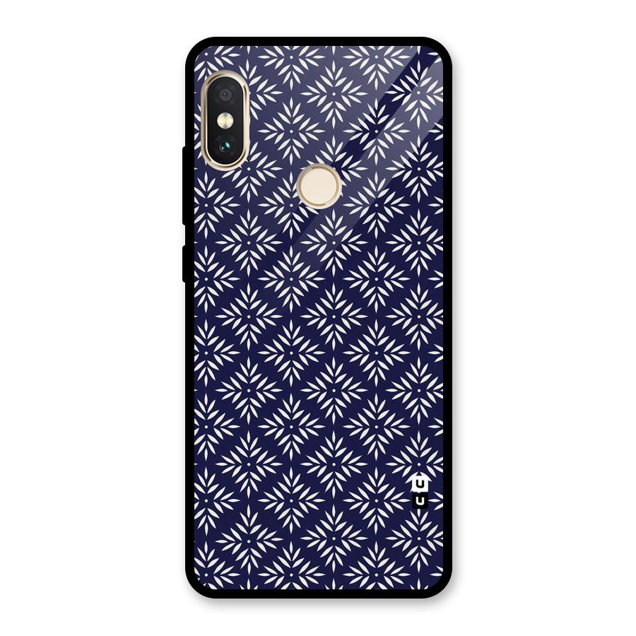 White Petals Pattern Glass Back Case for Redmi Note 5 Pro