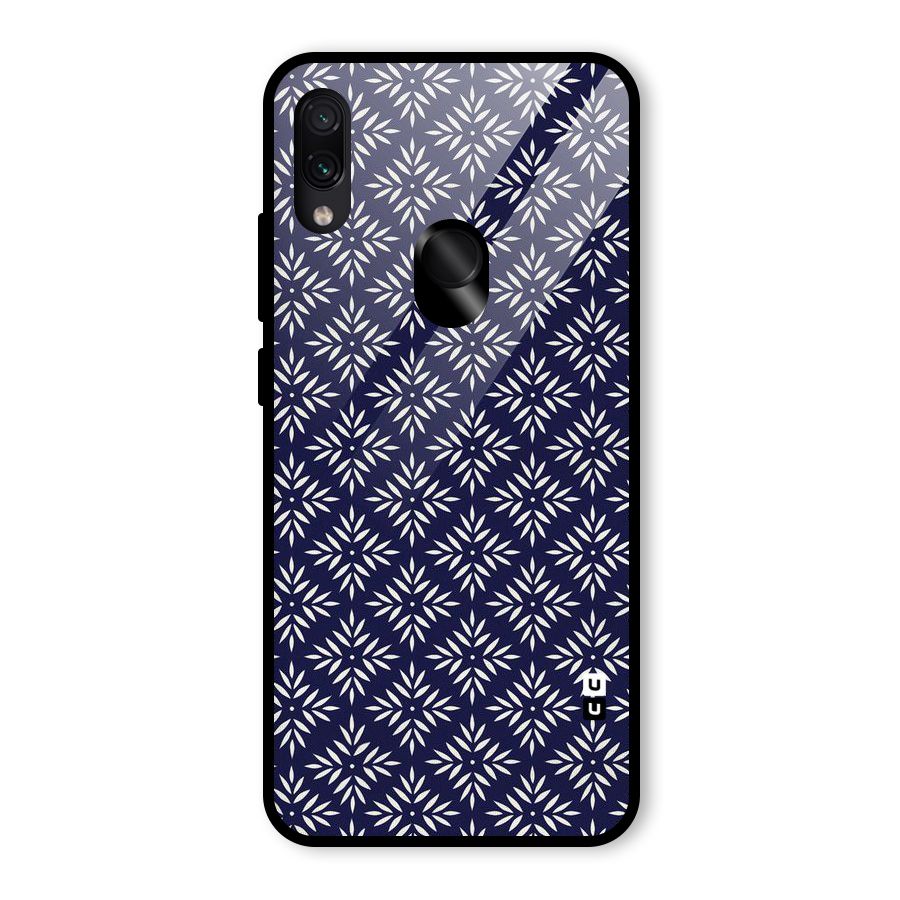 White Petals Pattern Glass Back Case for Redmi Note 7 Pro