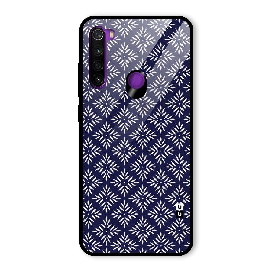 White Petals Pattern Glass Back Case for Redmi Note 8