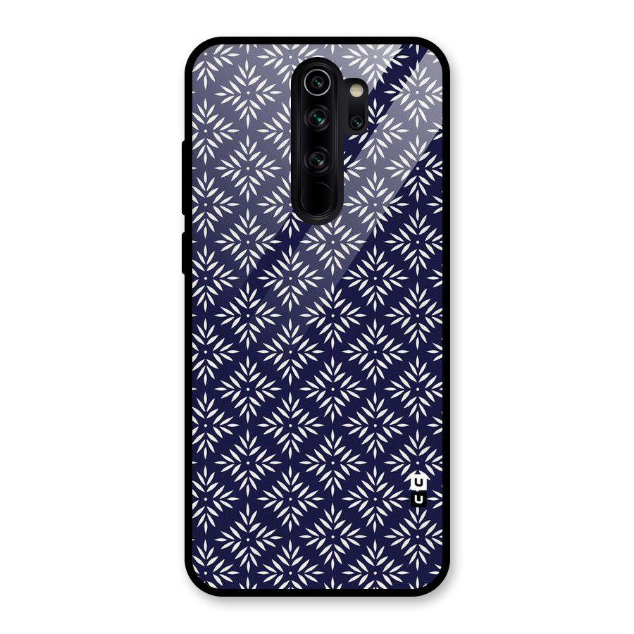 White Petals Pattern Glass Back Case for Redmi Note 8 Pro