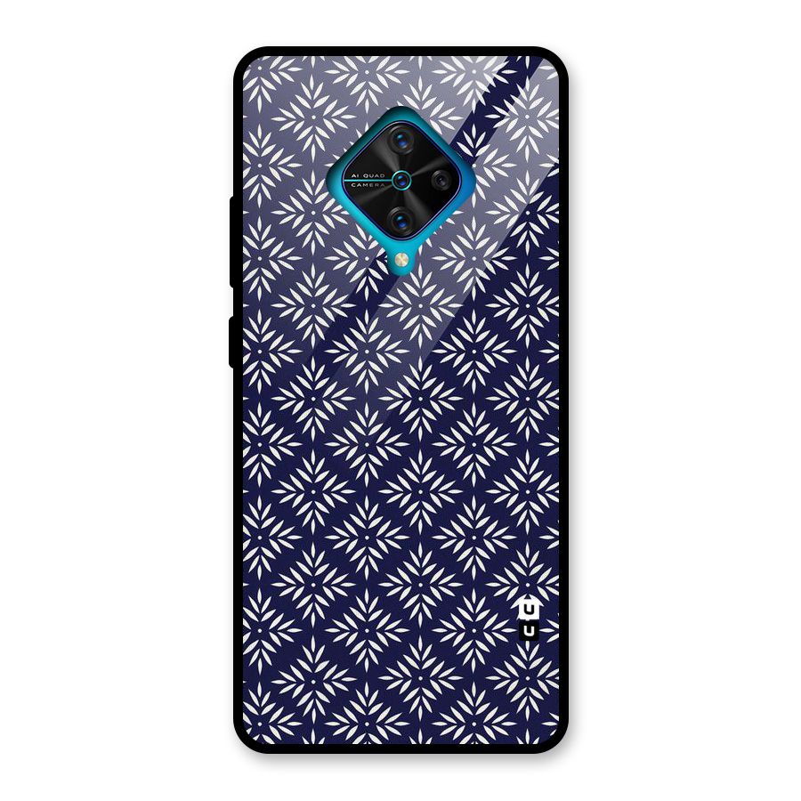 White Petals Pattern Glass Back Case for Vivo S1 Pro