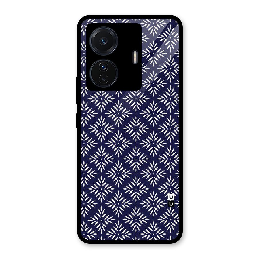 White Petals Pattern Glass Back Case for Vivo T1 Pro