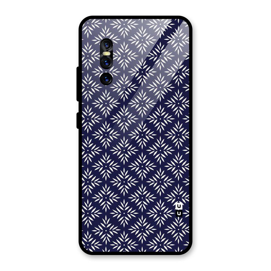 White Petals Pattern Glass Back Case for Vivo V15 Pro