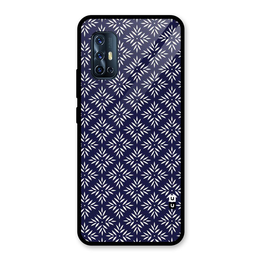 White Petals Pattern Glass Back Case for Vivo V17