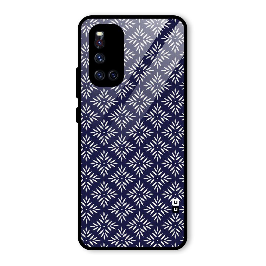 White Petals Pattern Glass Back Case for Vivo V19