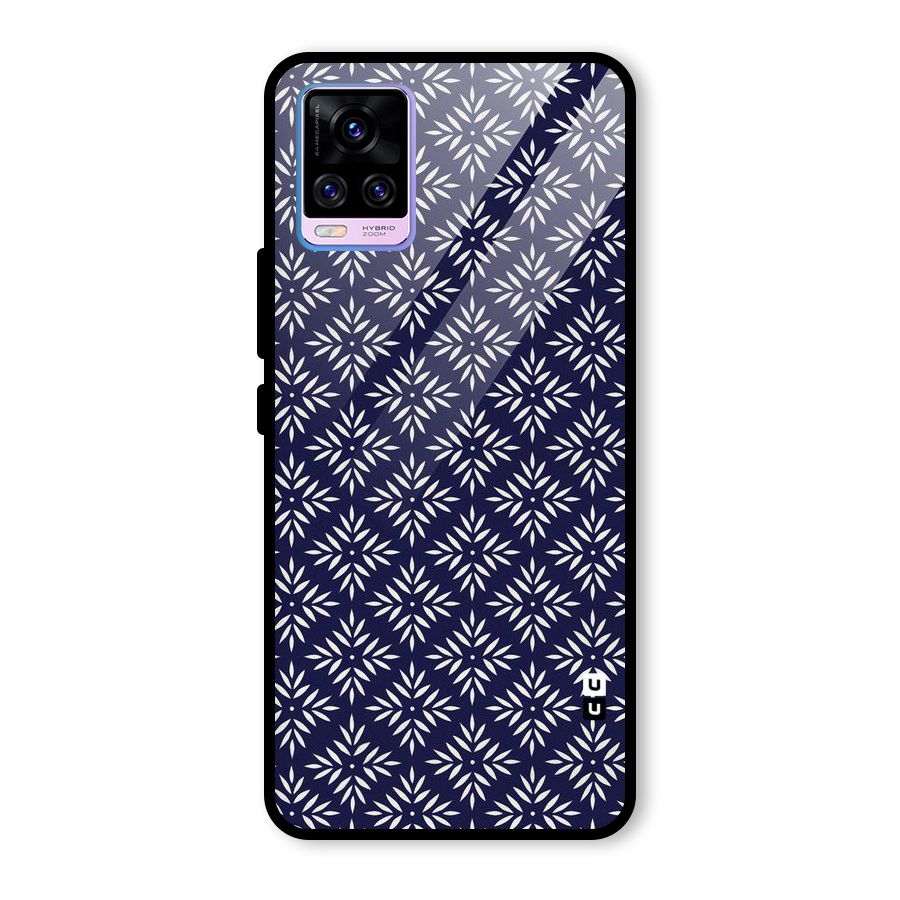 White Petals Pattern Glass Back Case for Vivo V20 Pro