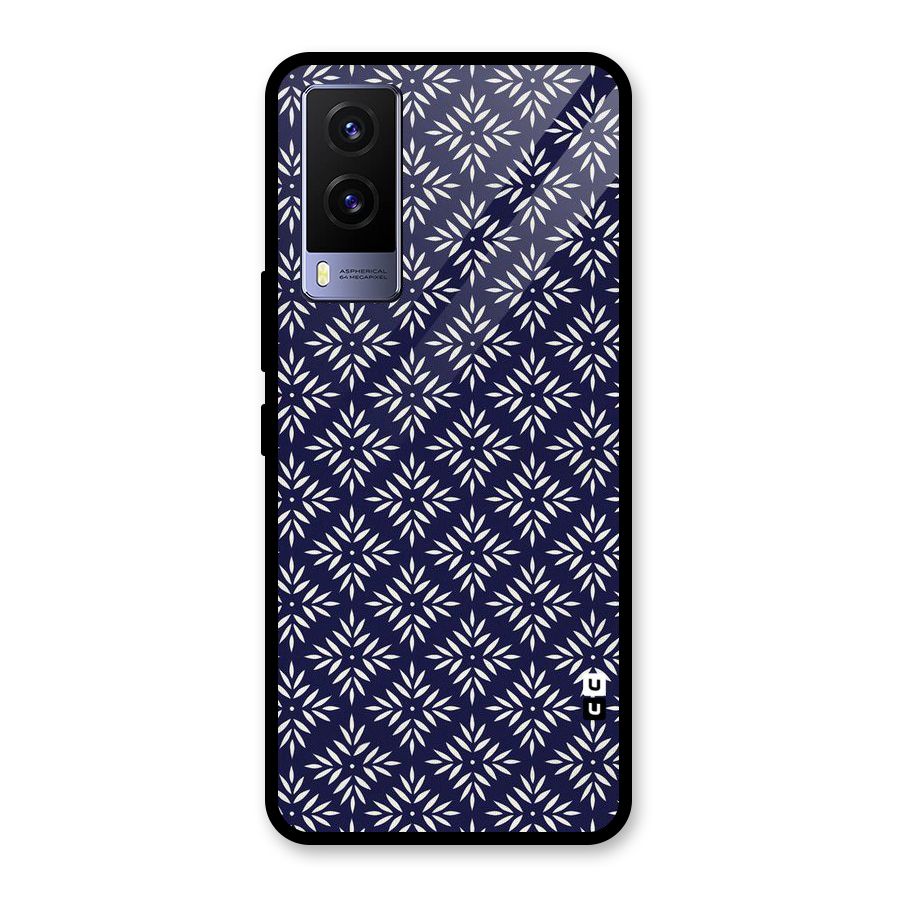 White Petals Pattern Glass Back Case for Vivo V21e 5G