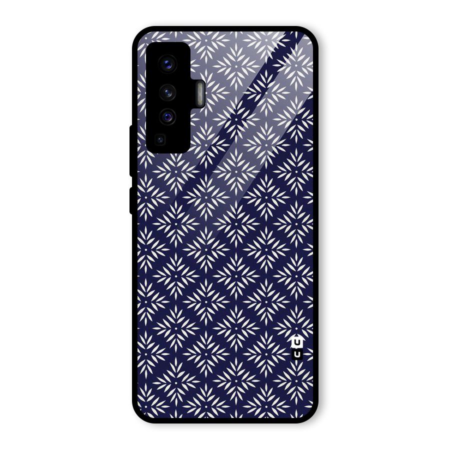White Petals Pattern Glass Back Case for Vivo X50