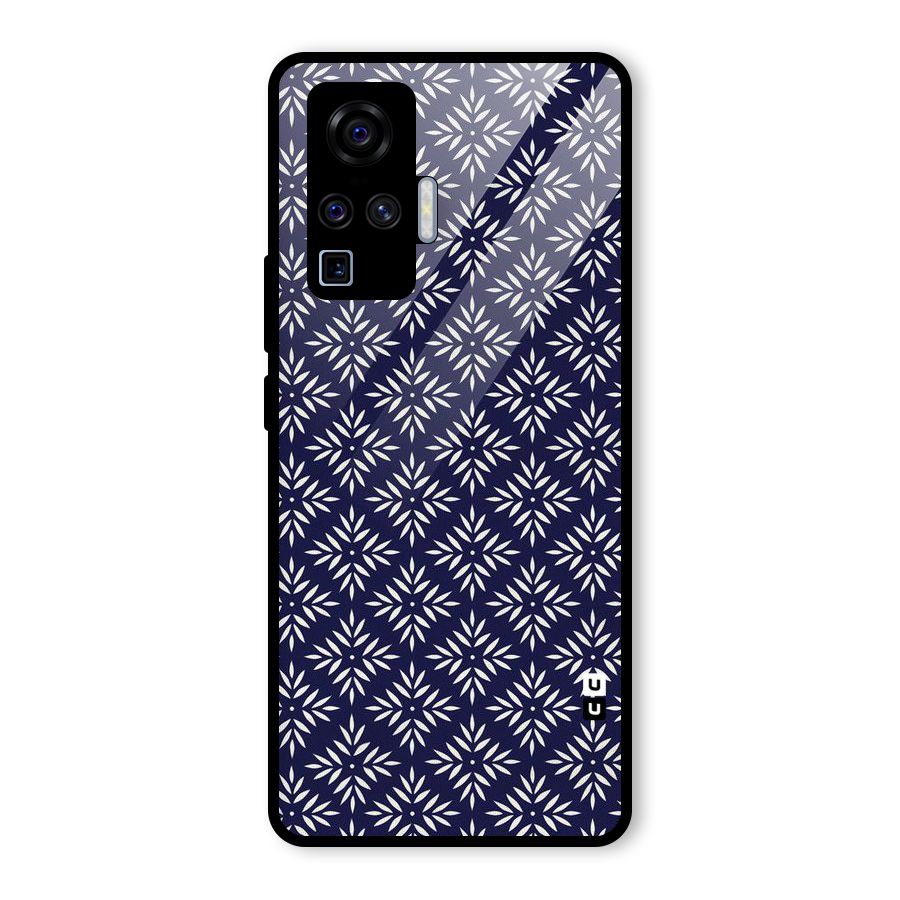 White Petals Pattern Glass Back Case for Vivo X50 Pro