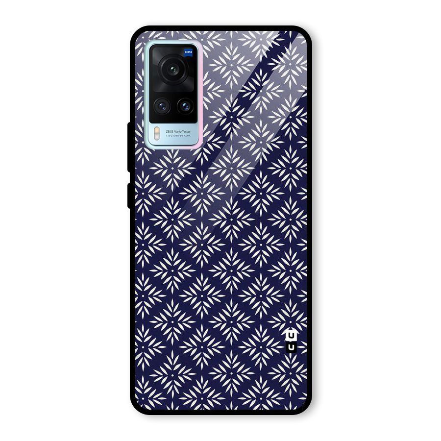 White Petals Pattern Glass Back Case for Vivo X60