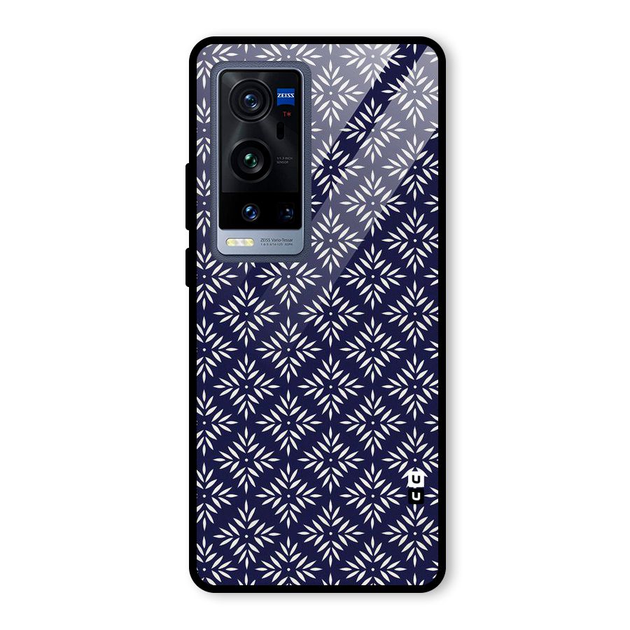White Petals Pattern Glass Back Case for Vivo X60 Pro Plus