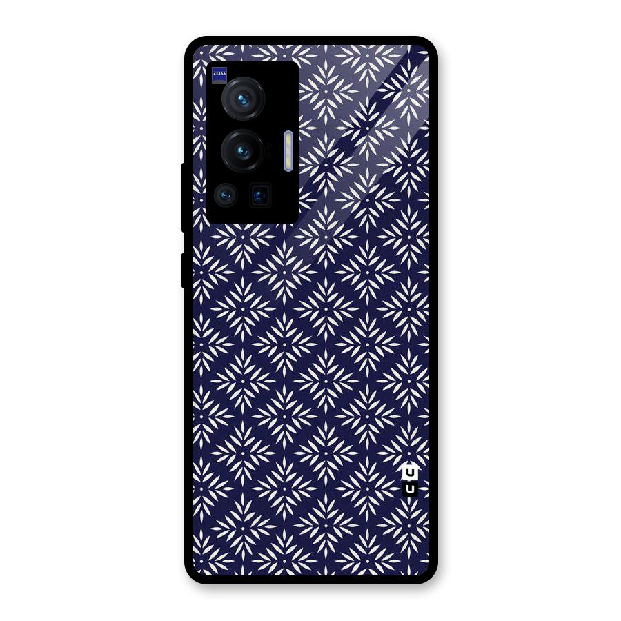 White Petals Pattern Glass Back Case for Vivo X70 Pro