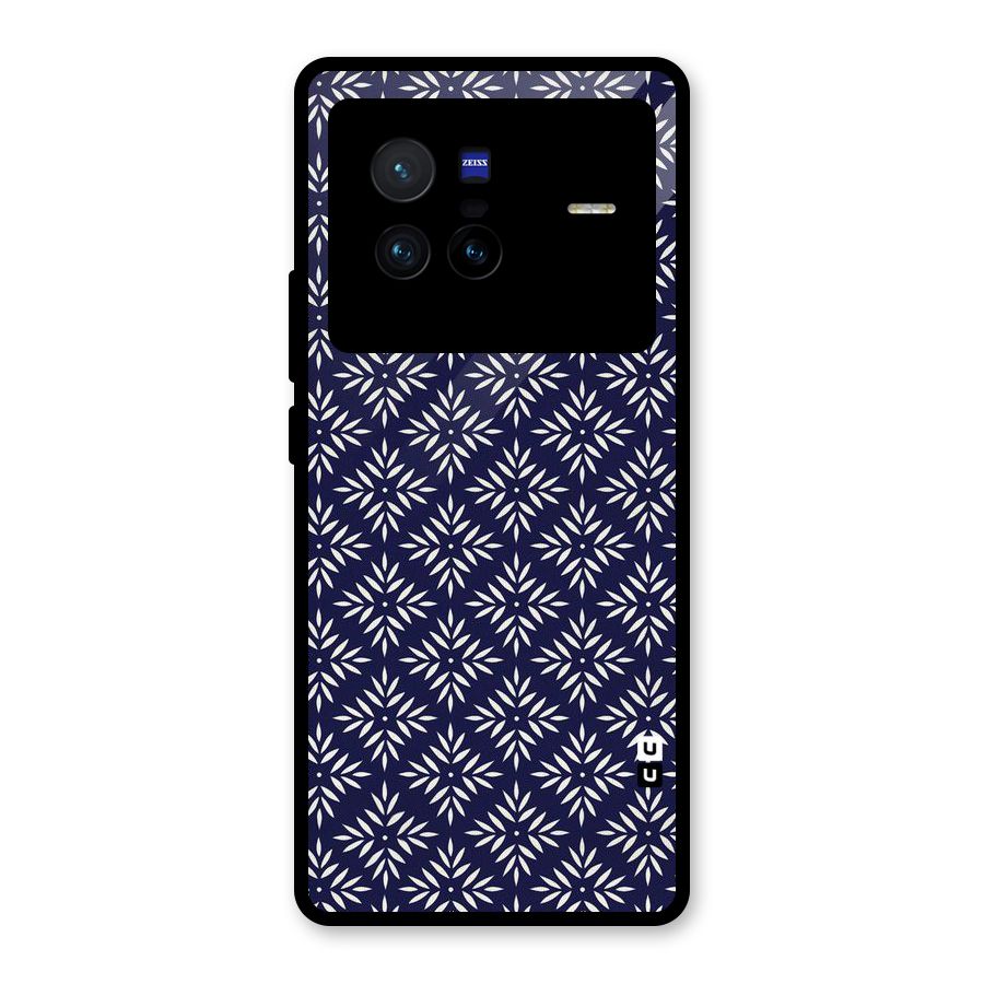 White Petals Pattern Glass Back Case for Vivo X80