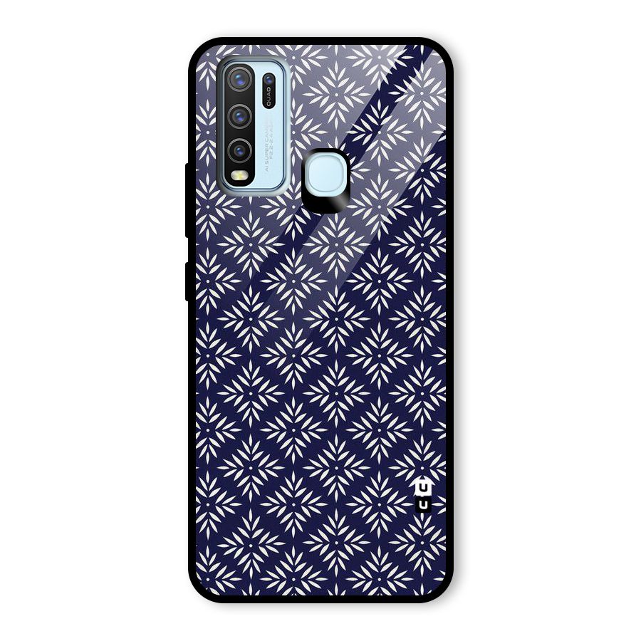 White Petals Pattern Glass Back Case for Vivo Y30