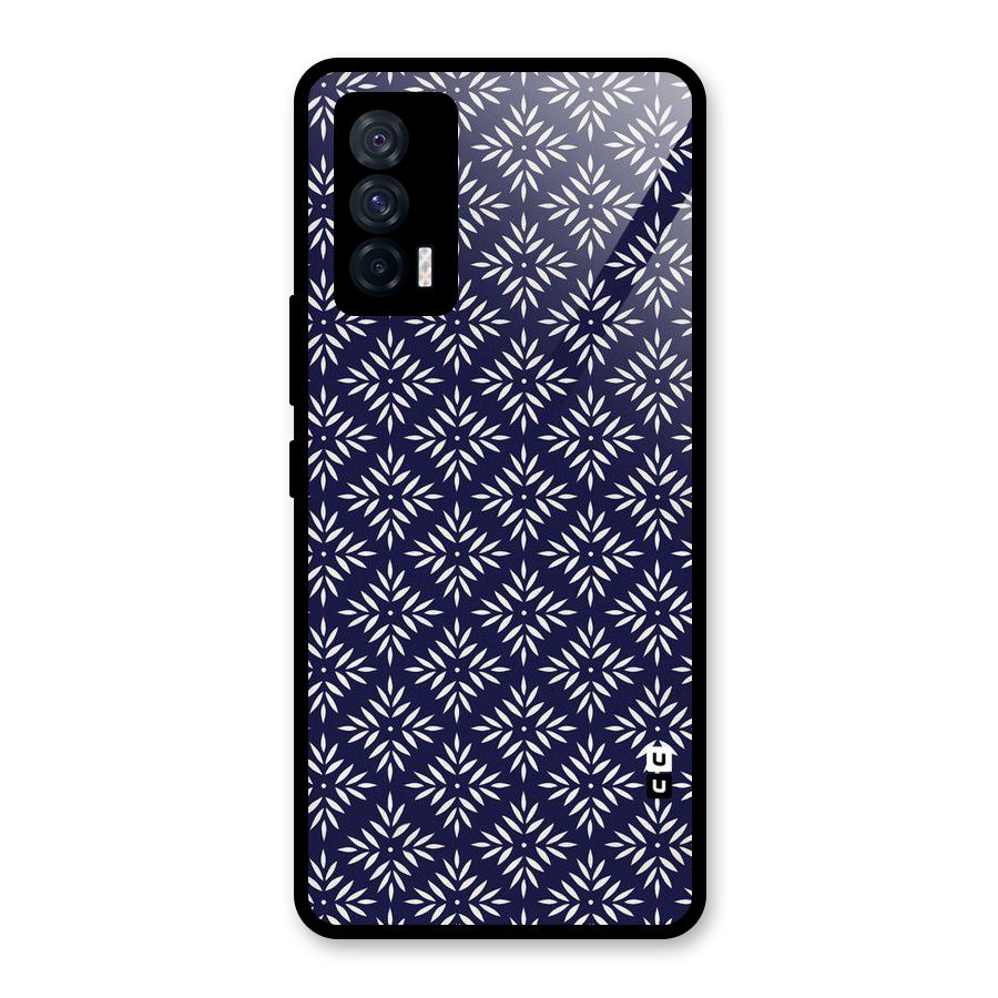 White Petals Pattern Glass Back Case for Vivo iQOO 7 5G