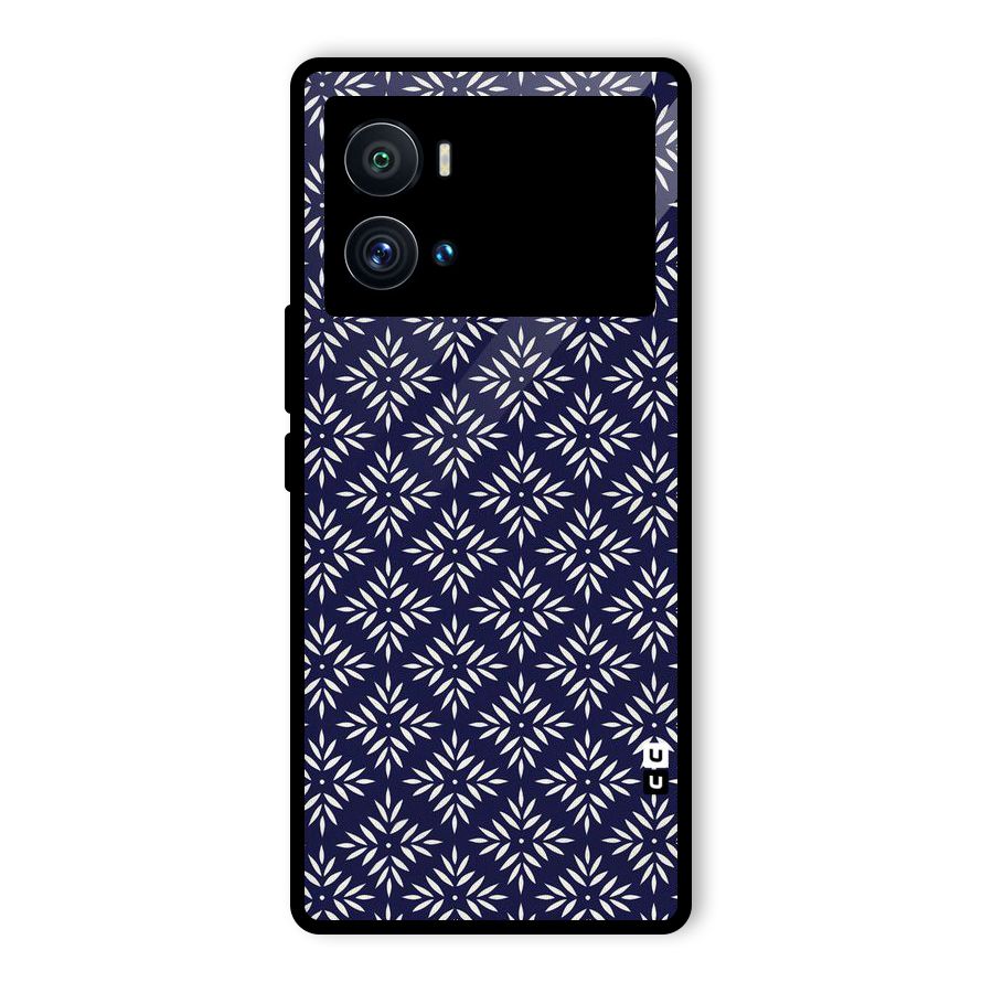 White Petals Pattern Glass Back Case for Vivo iQOO 9 Pro