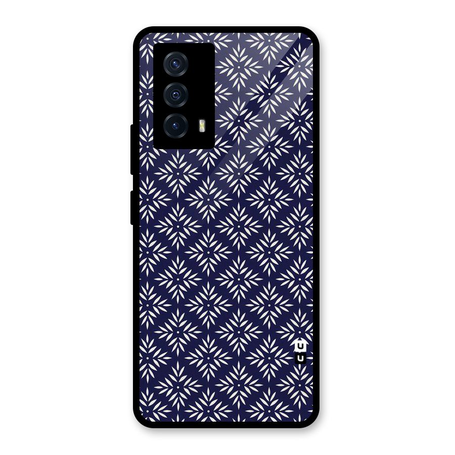White Petals Pattern Glass Back Case for Vivo iQOO Z5